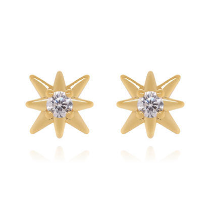 Diamond Star Stud Earrings Cushionblue