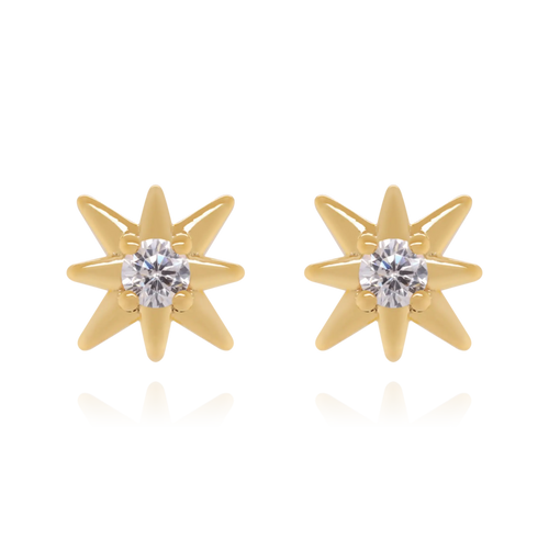 Diamond Star Stud Earrings Cushionblue