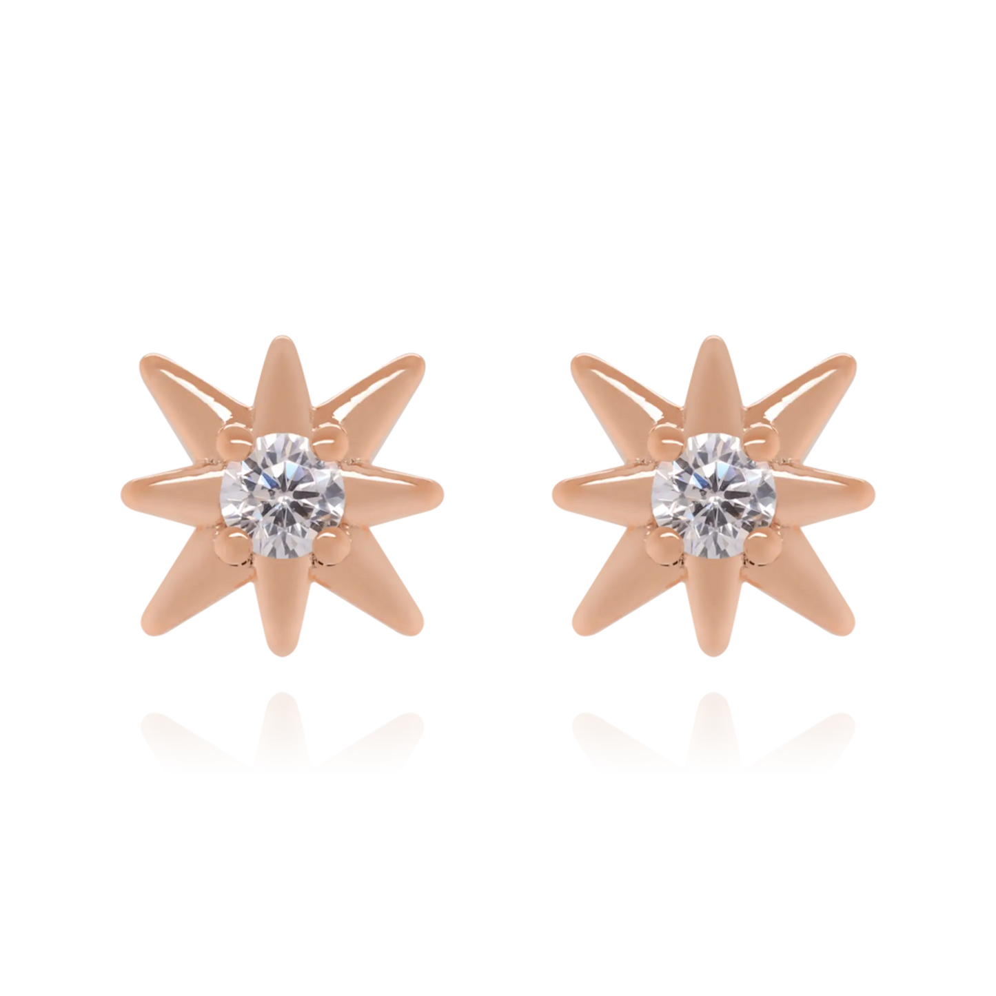 Diamond Star Stud Earrings Cushionblue