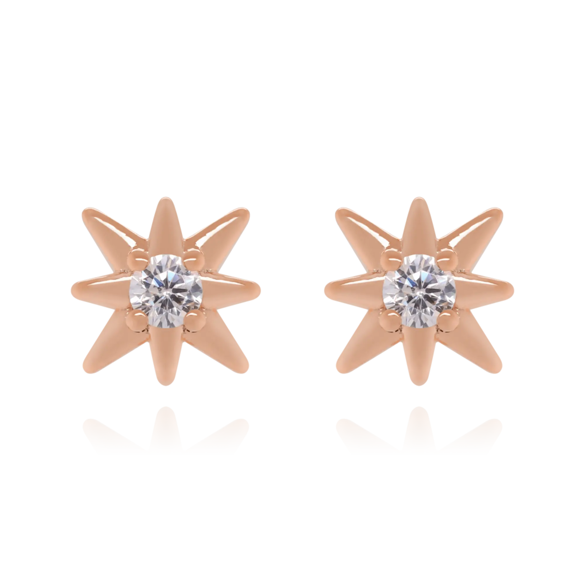 Diamond Star Stud Earrings Cushionblue
