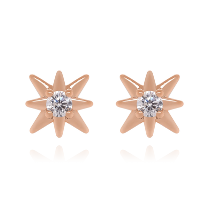 Diamond Star Stud Earrings Cushionblue