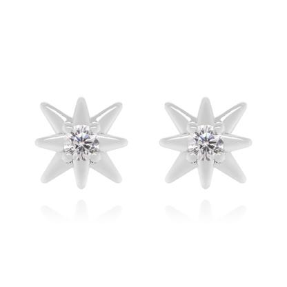 Diamond Star Stud Earrings Cushionblue