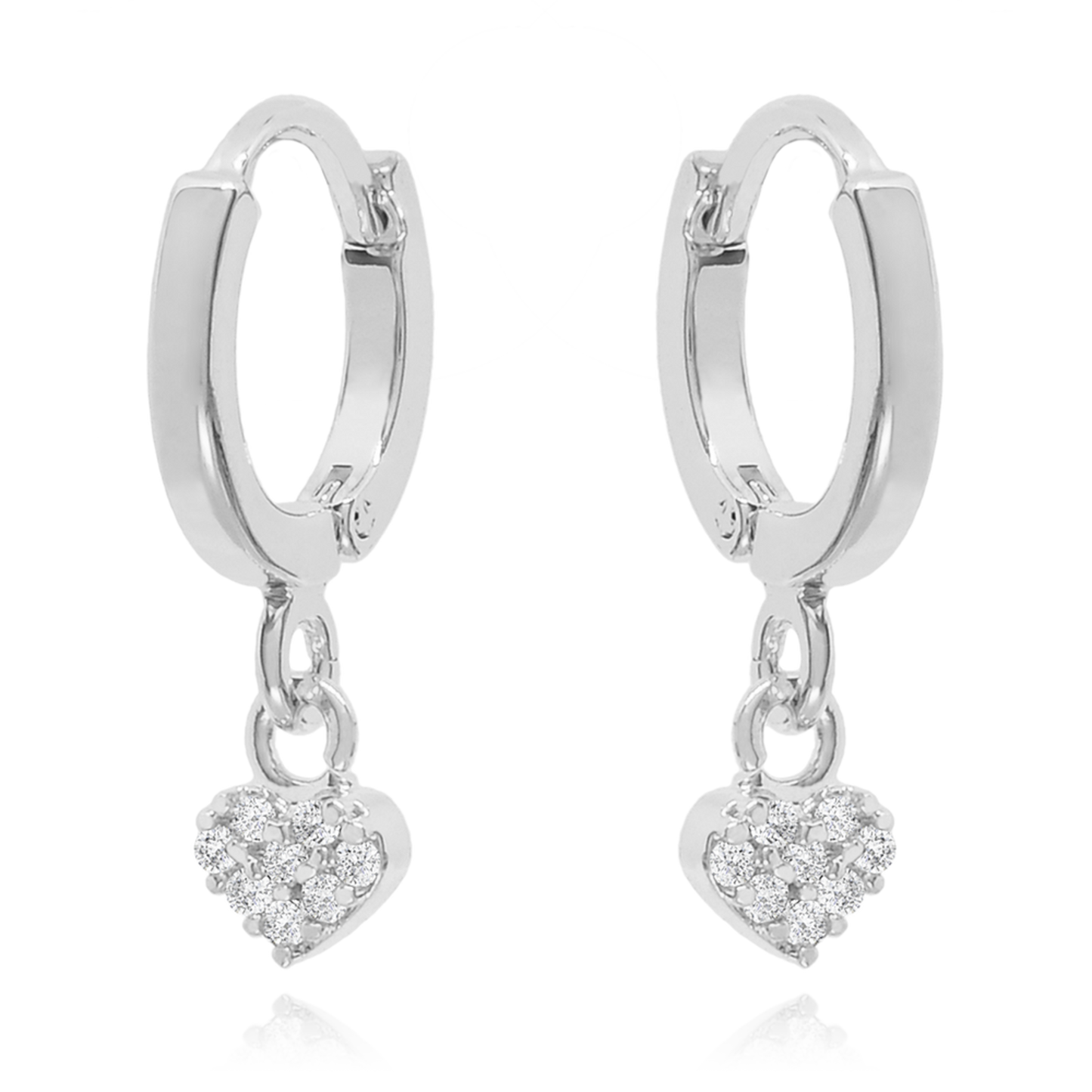 14K Gold Dangle Heart Drop Earrings Cushionblue
