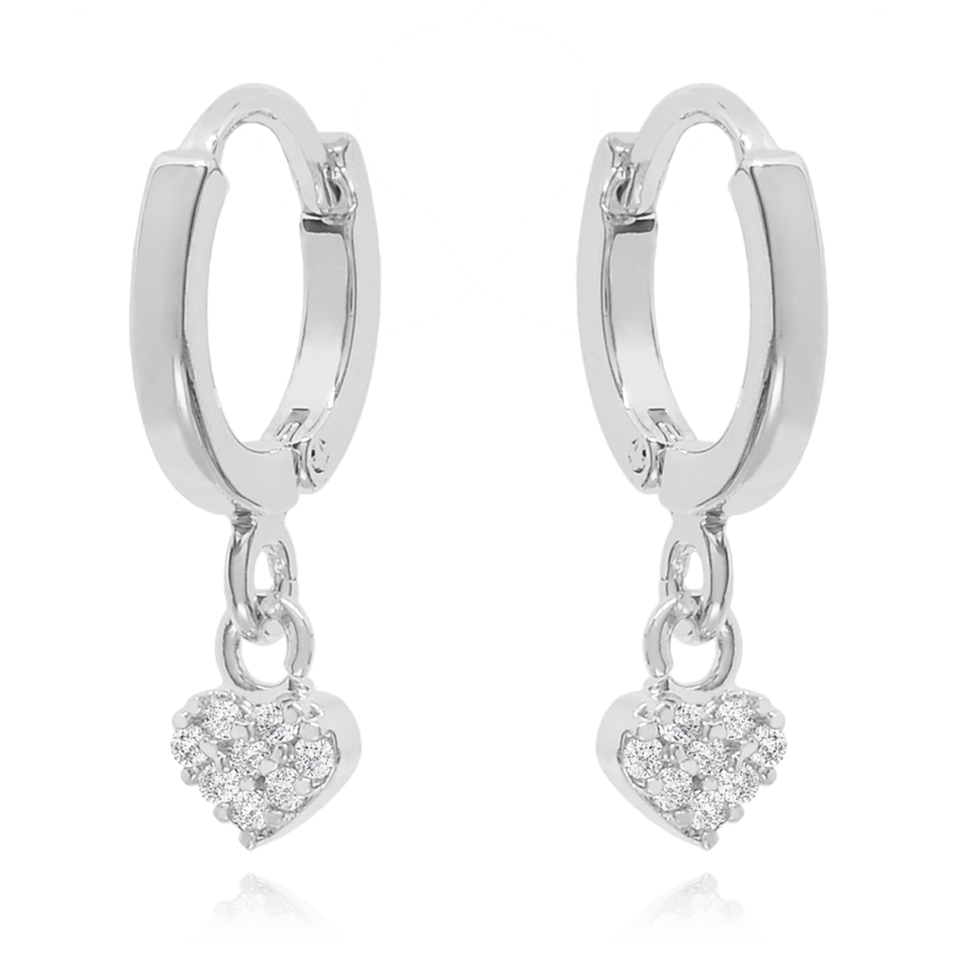14K Gold Dangle Heart Drop Earrings Cushionblue