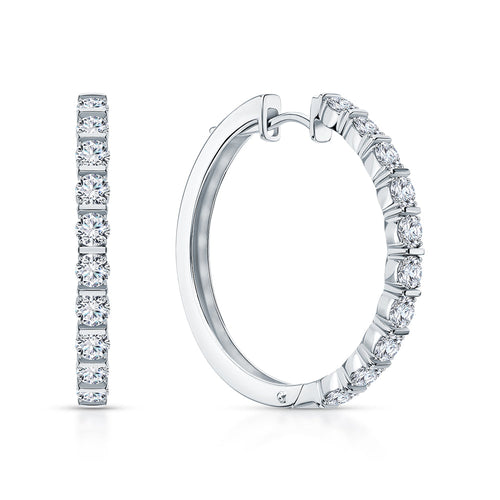 14K Solid Gold Princess Cut Diamond Hoop Earrings | Invisible Channel Set Huggie | 12x4mm Dainty Gold Hoops | Gift for Her. Cushionblue
