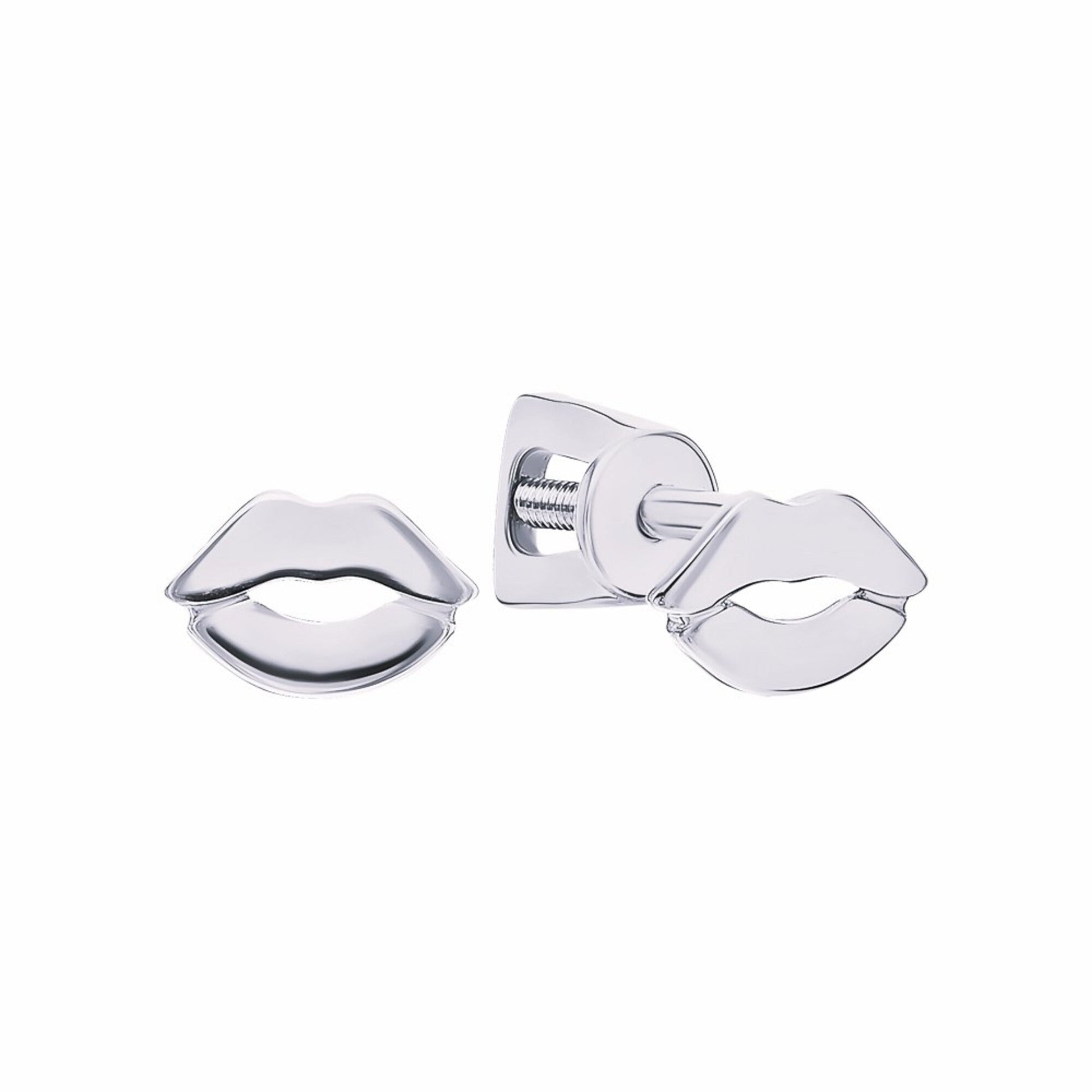 14k Gold Lip Stud Earring, Kiss Lip Stud Earring, Romantic Dainty Stud. Cushionblue