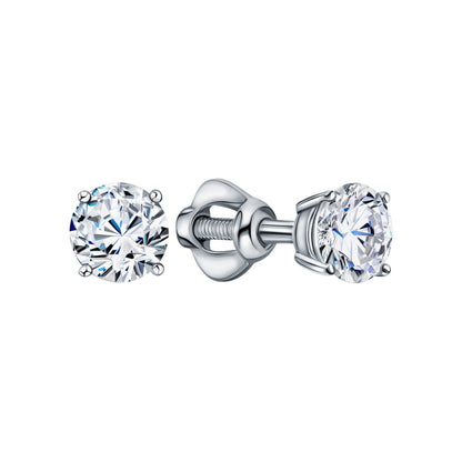 14K Solid Gold Stud Earring Solitaire Earring. Cushionblue