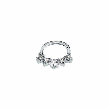 14K Solid Gold Daith Ring, Septum Clicker Cushionblue