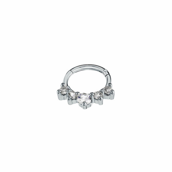 14K Solid Gold Daith Earring,Diamond Septum,Helix Piercing,Septum Clicker. Cushionblue
