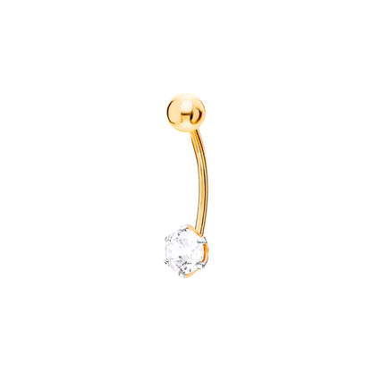14k Gold Navel Belly Button Ring, Curved Floating Navel Ring, Dainty Small Belly Ring. Cushionblue