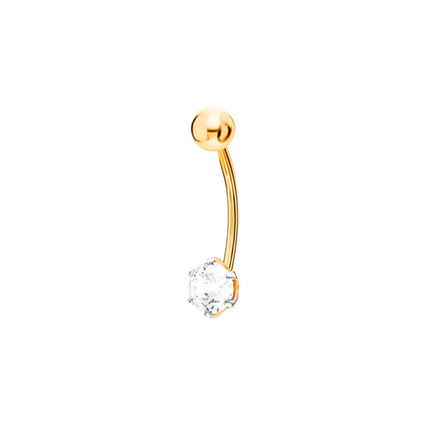 14k Gold Navel Belly Button Ring, Curved Floating Navel Ring, Dainty Small Belly Ring. Cushionblue