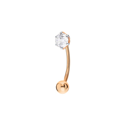 14k Gold Navel Belly Button Ring, Curved Floating Navel Ring, Dainty Small Belly Ring. Cushionblue