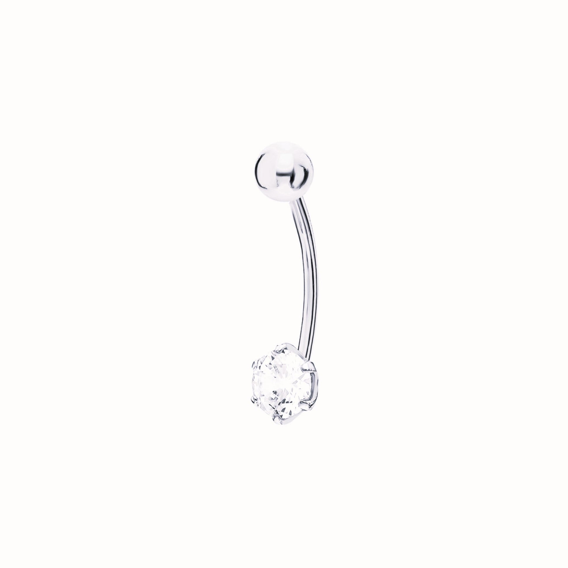 14k Gold Navel Belly Button Ring, Curved Floating Navel Ring, Dainty Small Belly Ring. Cushionblue