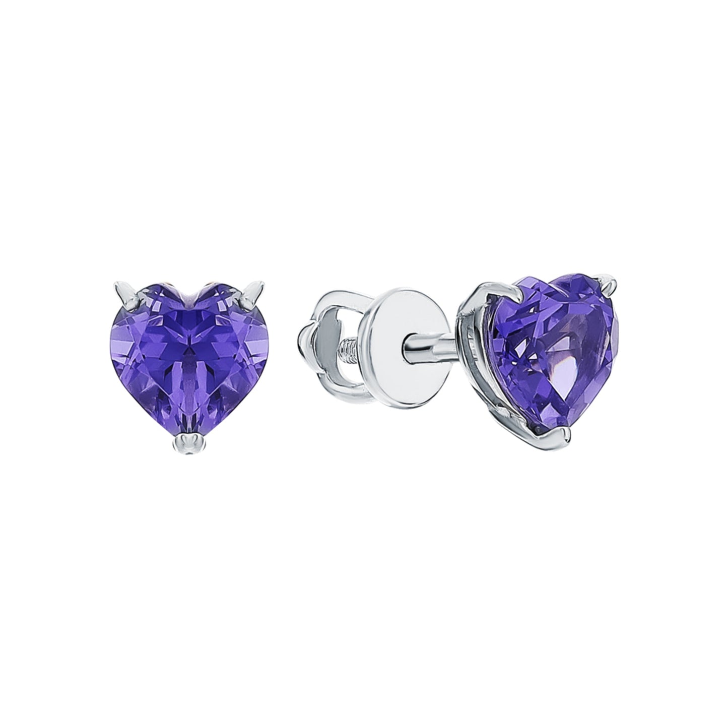 Heart Shape Tanzanite Diamond Earring Cushionblue