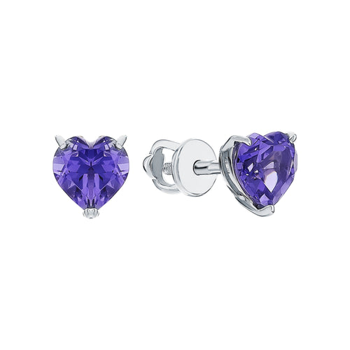 Heart Shape Tanzanite Diamond Earring Cushionblue