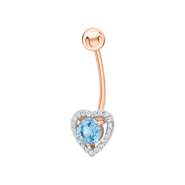 Round Shaped Topaz Navel Belly Cushionblue