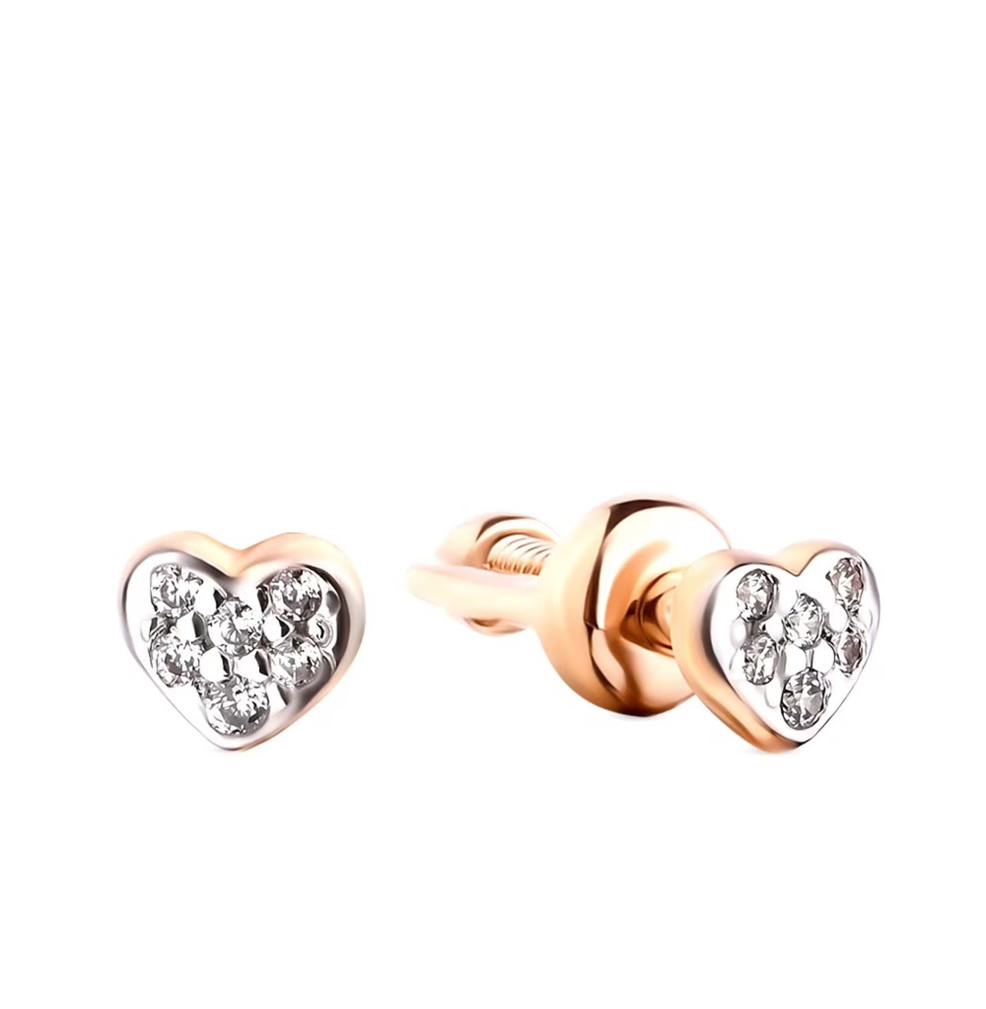 Tiny Heart Shaped Gold Earring Cushionblue