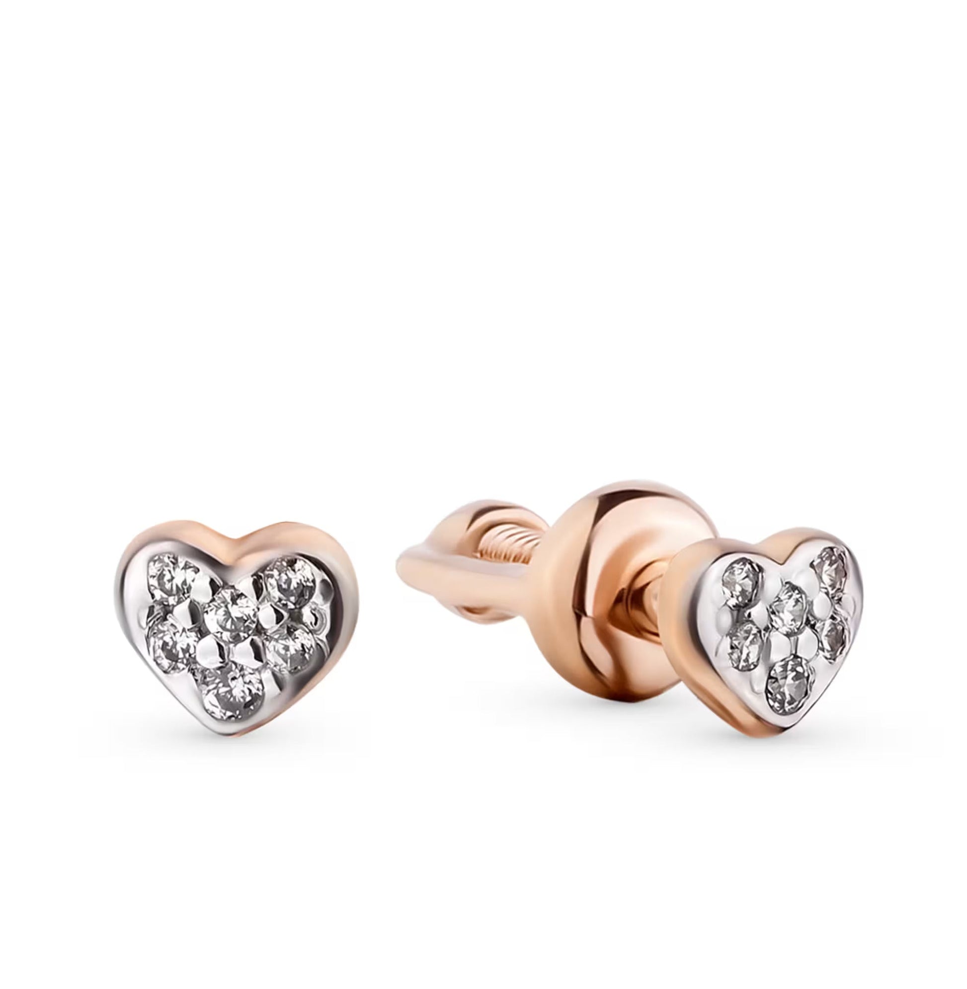 Tiny Heart Shaped Gold Earring Cushionblue