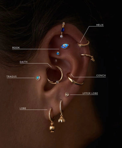 14k Rose Gold Beaded Round Hoop Earrings | Minimalist Textured Sleeper Hoops | Real Gold Fashion Jewelry Gift for Her. Cushionblue
