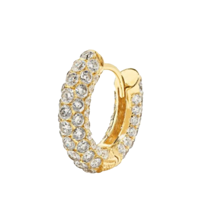 Hoop Earring Pave Diamond (1.94ct) Huggies Hoop Earring, Hip Hop Fashion Jewelry. Cushionblue