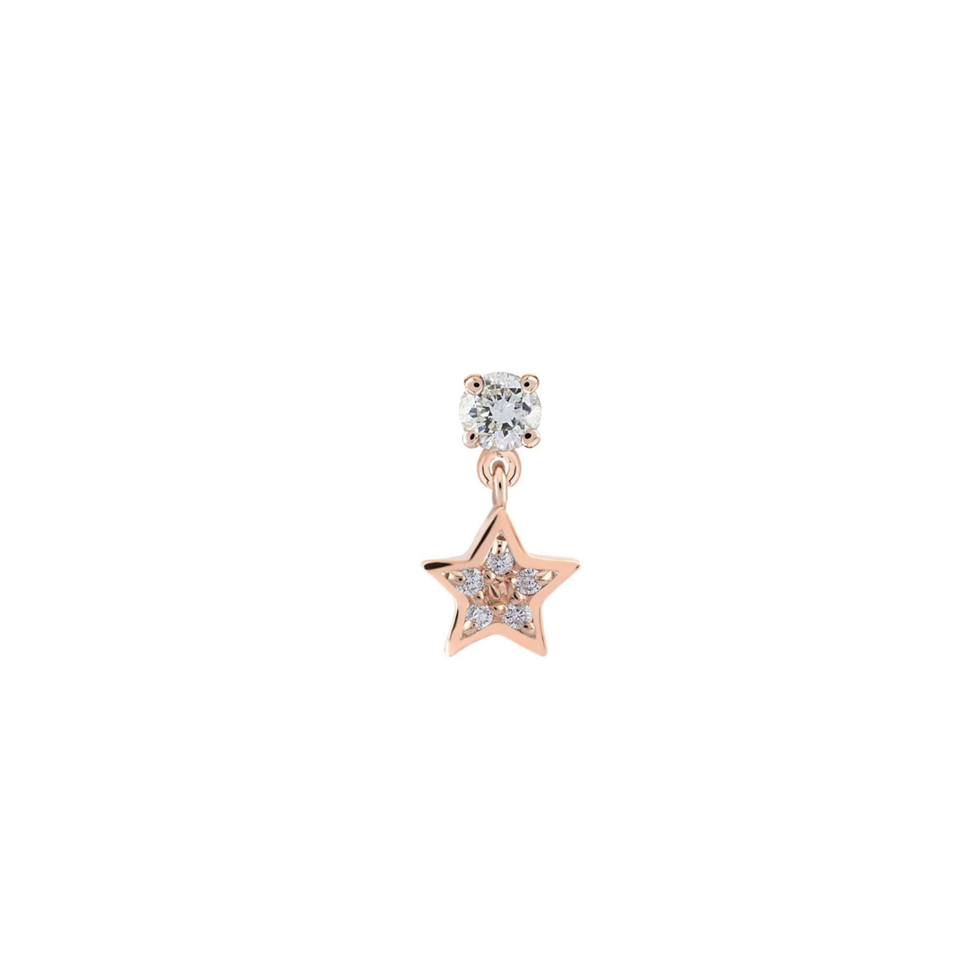 14K Gold Star Stud Earring | Tiny Star Drop Earring | Cartilage Helix Piercing | Ear Climber Jewelry | Gift For Her. Cushionblue