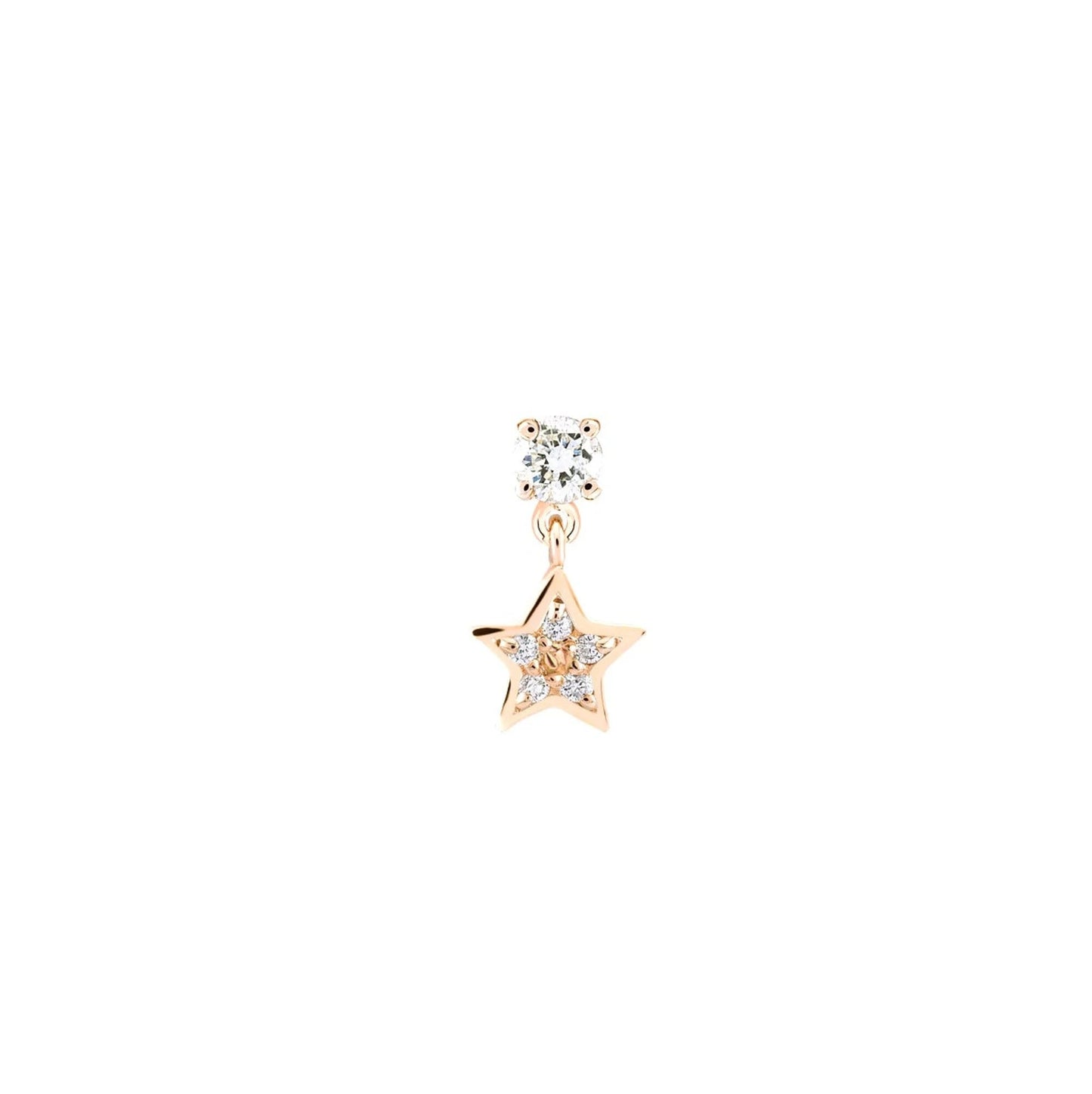 14K Gold Star Stud Earring | Tiny Star Drop Earring | Cartilage Helix Piercing | Ear Climber Jewelry | Gift For Her. Cushionblue