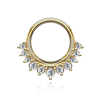 14K Solid Gold Daith Ring, Septum Conch piercing Cushionblue