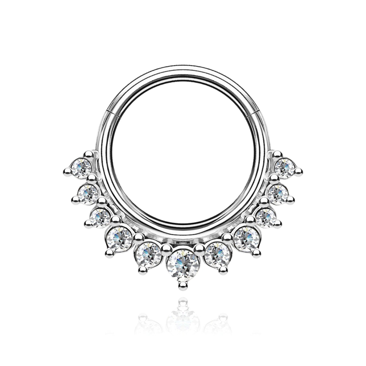 14K Solid Gold Daith Ring, Septum Conch piercing Cushionblue