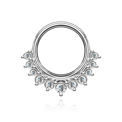14K Solid Gold Daith Ring, Septum Conch piercing Cushionblue