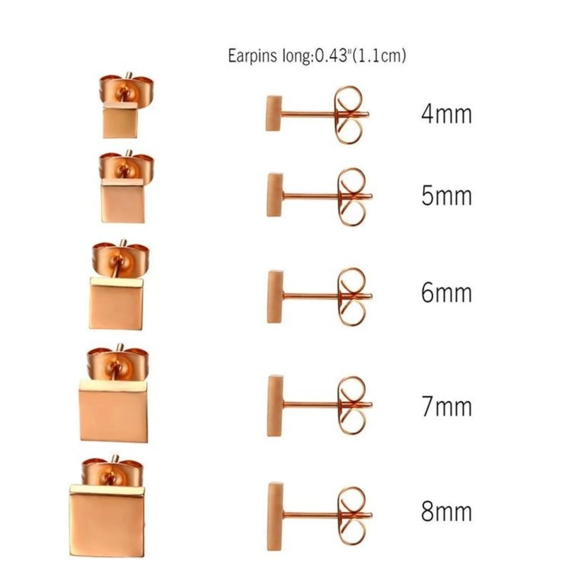 14K Solid Gold Stud Earring Solitaire Earring. Cushionblue