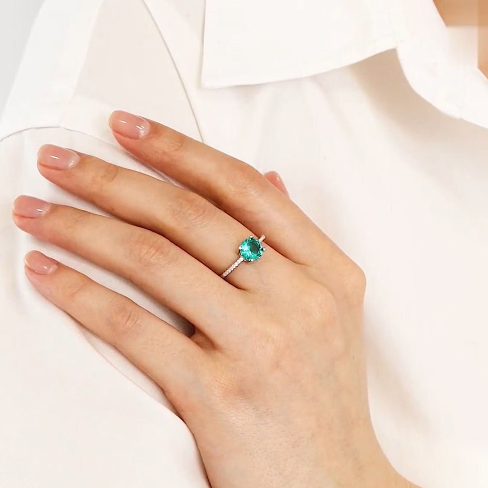 14k Gold Paraiba Tourmaline Ring Cushionblue