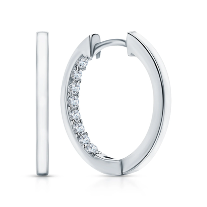 14k Gold Half String Hoop,Enamel Diamond Huggies Hoop Earrings,Pave Diamonds Hoops. Cushionblue