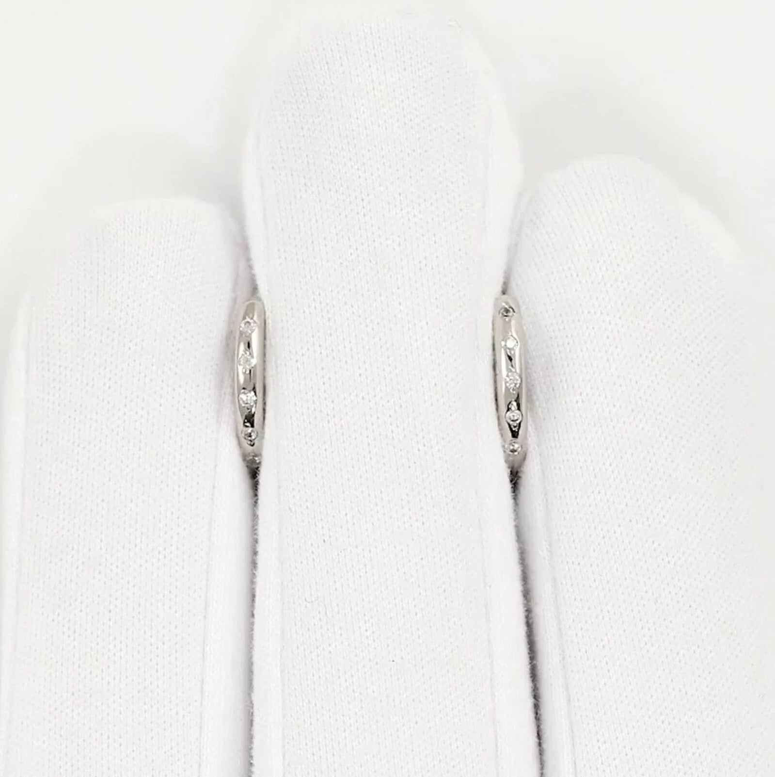 14K Gold Bezel Diamond Huggie Hoop Earrings | Dainty Geometric Circle Hoops | Tiny Hinged Earrings, Minimalist Solid Gold Gift for Her. Cushionblue