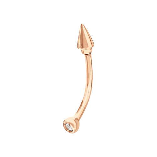 14K Gold Eyebrow Ring with Spikes | Cone Daith, Rook, Lip, Cartilage, and Eyebrow Piercing Jewelry, Gift for Her. Cushionblue
