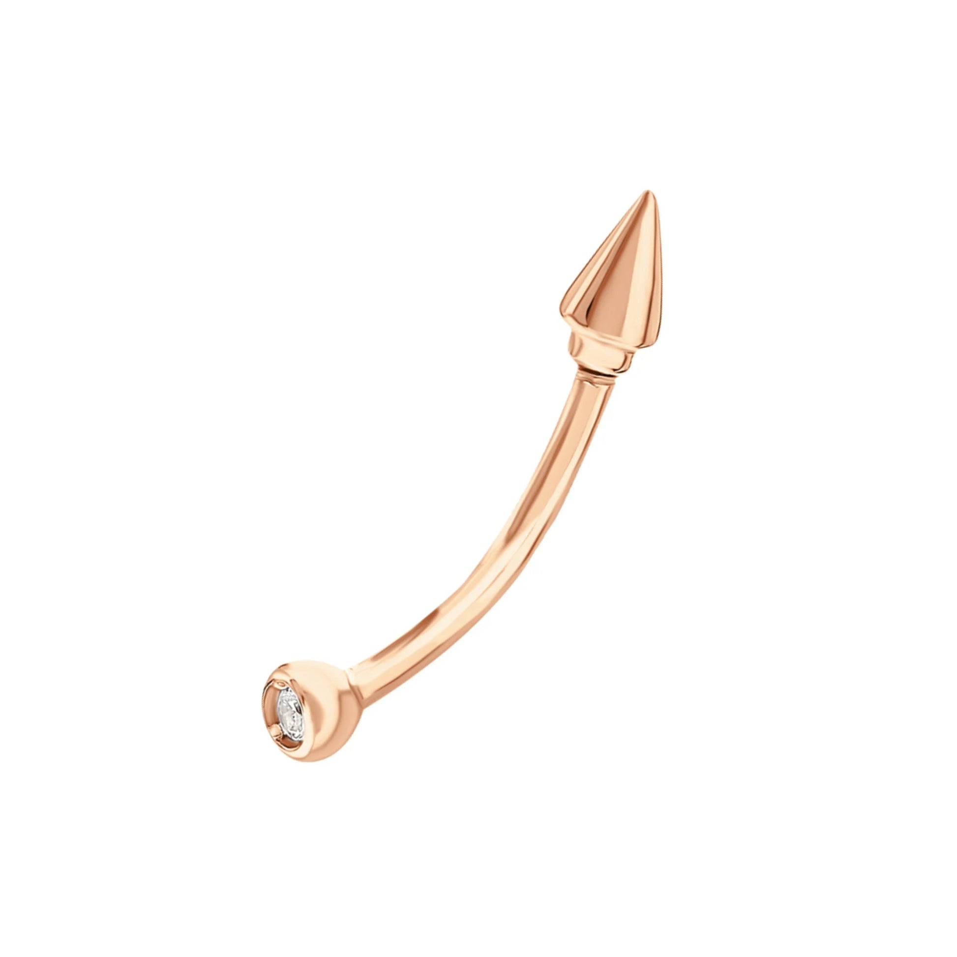 14K Gold Eyebrow Ring with Spikes | Cone Daith, Rook, Lip, Cartilage, and Eyebrow Piercing Jewelry, Gift for Her. Cushionblue