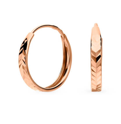 14k Gold Huggie Earrings Round Rose Gold Hoops. Cushionblue