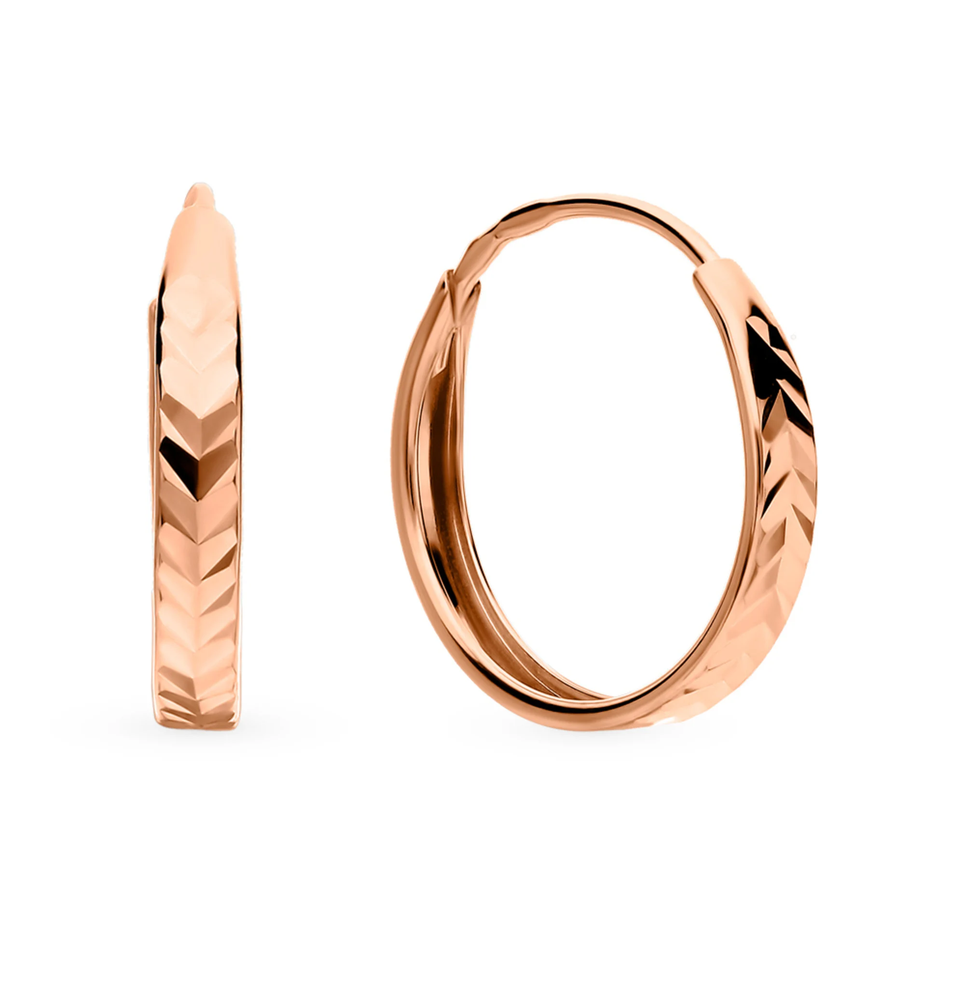 14k Gold Huggie Earrings Round Rose Gold Hoops. Cushionblue