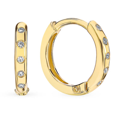14K Gold Bezel Diamond Huggie Hoop Earrings | Dainty Geometric Circle Hoops | Tiny Hinged Earrings, Minimalist Solid Gold Gift for Her. Cushionblue