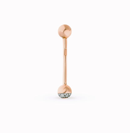 14k Gold Diamond Tongue Barbell, Luxury Tongue Piercing Stud, Bling Gold Body Jewelry. cushionblue