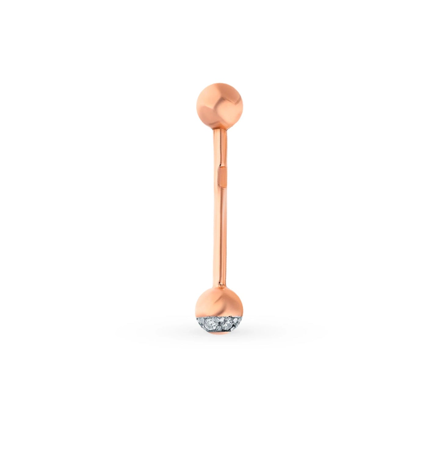 14k Gold Diamond Tongue Barbell, Luxury Tongue Piercing Stud, Bling Gold Body Jewelry. cushionblue