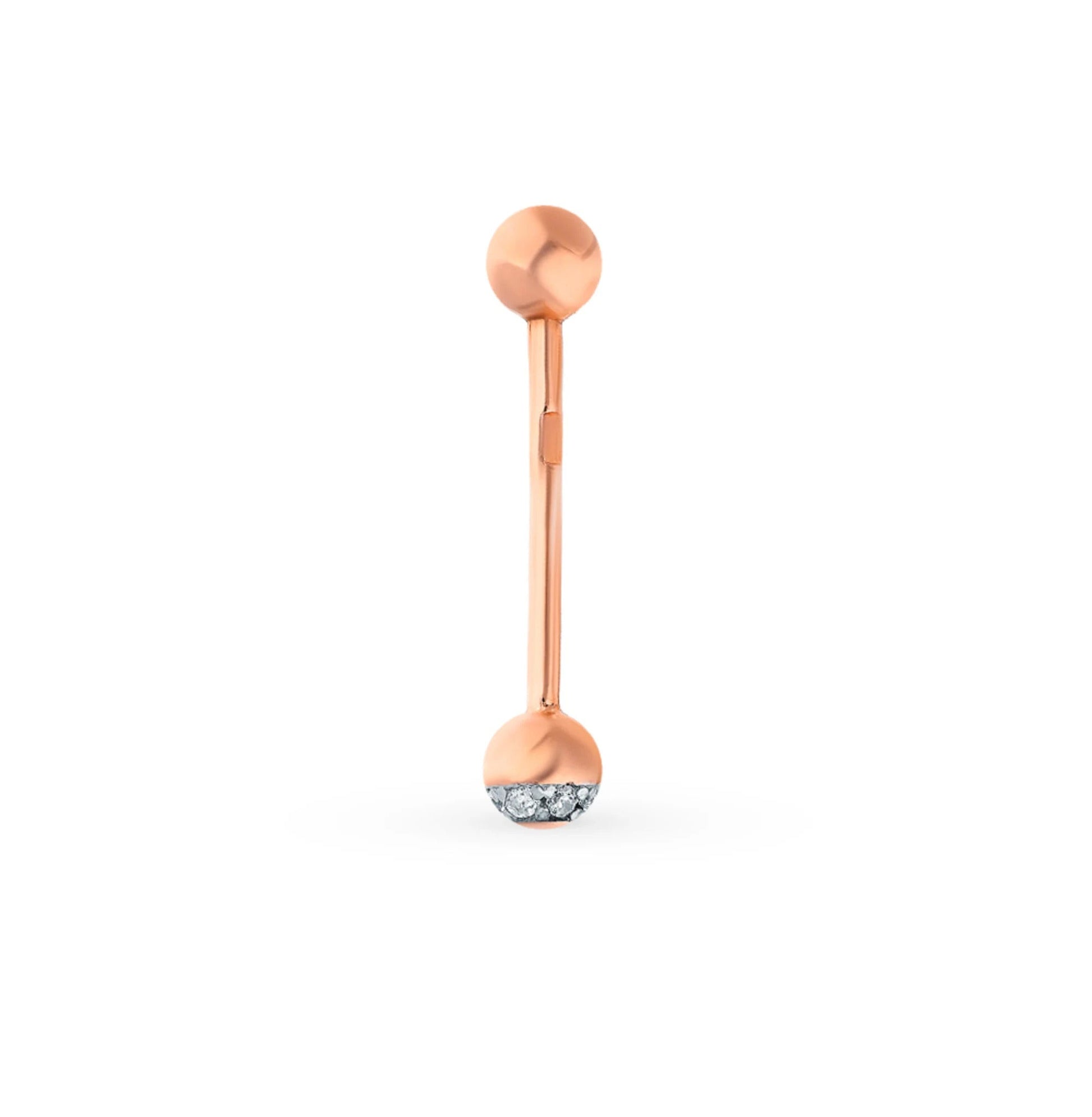 14k Gold Diamond Tongue Barbell, Luxury Tongue Piercing Stud, Bling Gold Body Jewelry. cushionblue