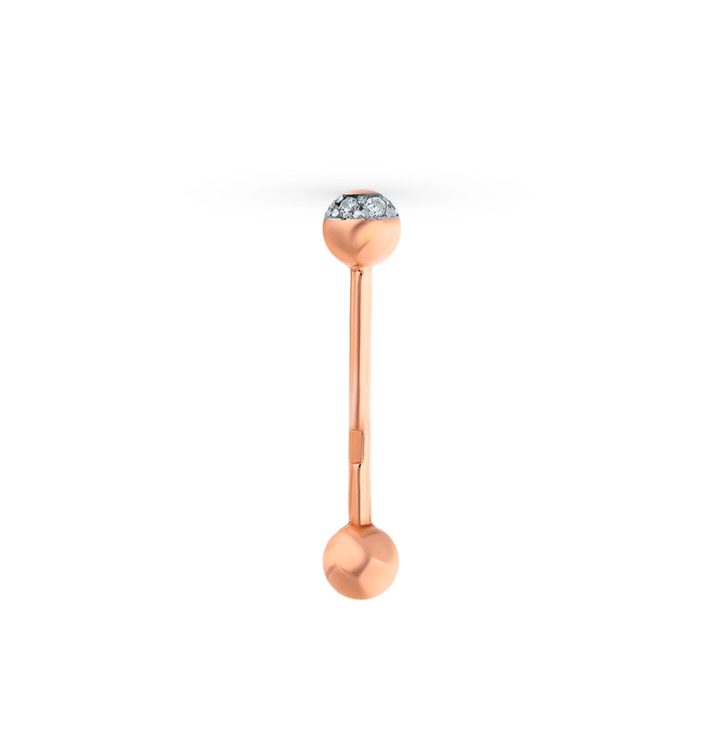 14k Gold Diamond Tongue Barbell, Luxury Tongue Piercing Stud, Bling Gold Body Jewelry. cushionblue
