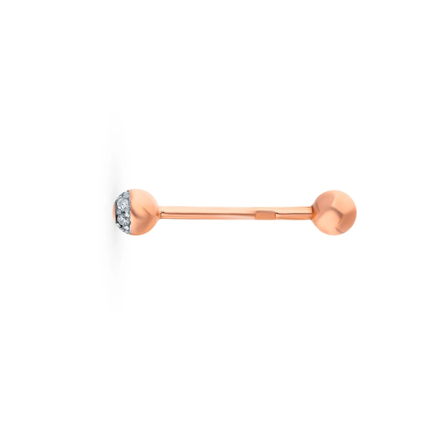 14k Gold Diamond Tongue Barbell, Luxury Tongue Piercing Stud, Bling Gold Body Jewelry. cushionblue