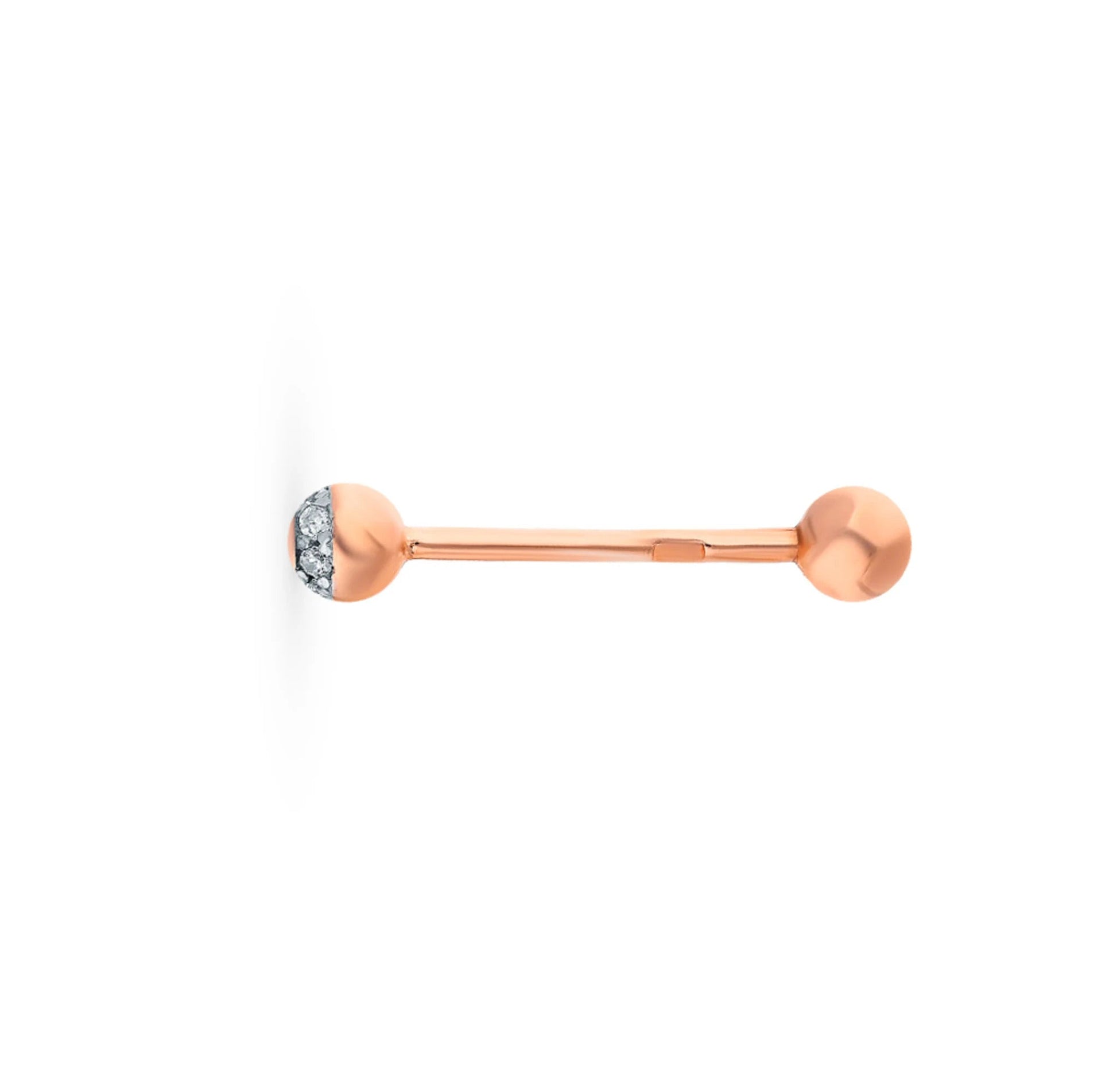 14k Gold Diamond Tongue Barbell, Luxury Tongue Piercing Stud, Bling Gold Body Jewelry. cushionblue