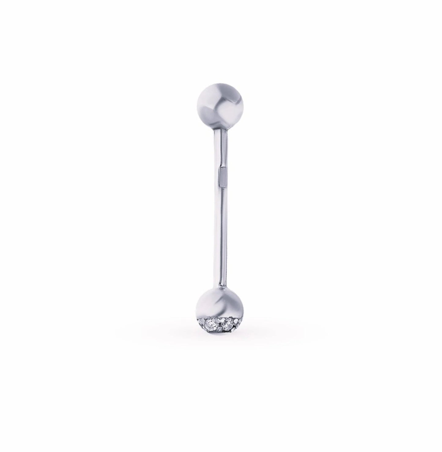 14k Gold Diamond Tongue Barbell, Luxury Tongue Piercing Stud, Bling Gold Body Jewelry. cushionblue
