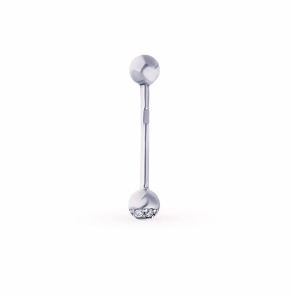 14k Gold Diamond Tongue Barbell, Luxury Tongue Piercing Stud, Bling Gold Body Jewelry. cushionblue