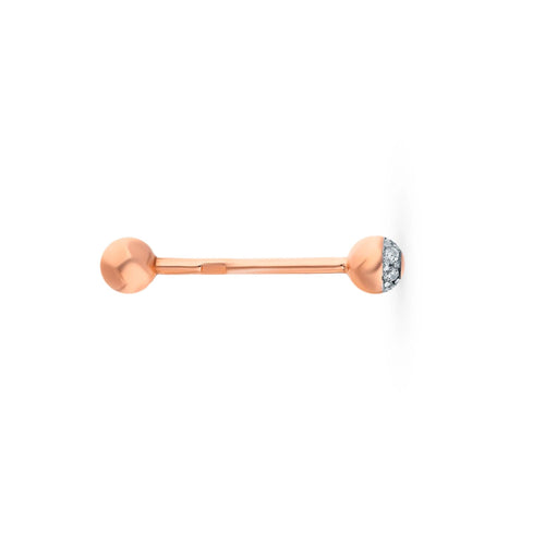 14k Gold Diamond Tongue Barbell, Luxury Tongue Piercing Stud, Bling Gold Body Jewelry. cushionblue