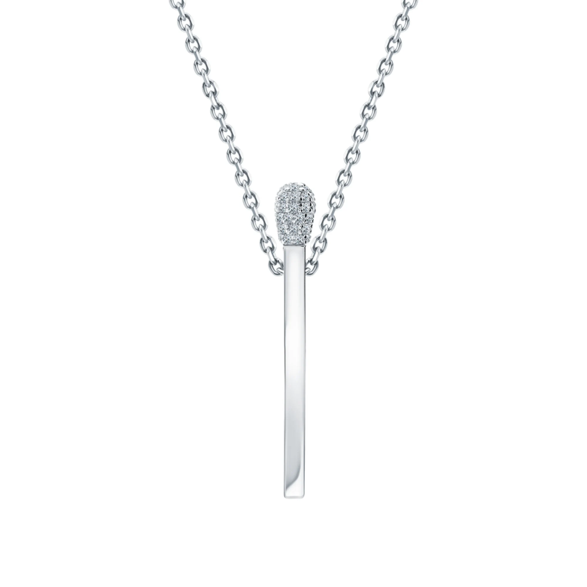 Fire Matchstick Charm Necklace Cushionblue