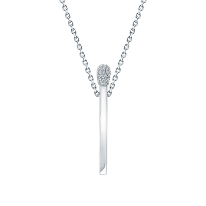 Fire Matchstick Charm Necklace Cushionblue