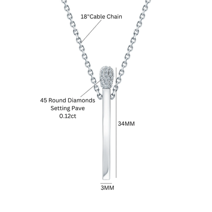 Fire Matchstick Charm Necklace Cushionblue